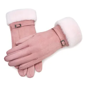 Elegant Touchscreen Winter Gloves for Women - Cozy Velvet Design thumbnail-1