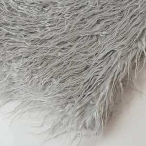 Solid Mongolian Shaggy Fur Long Pile Faux Fur Fake Fur Fabric thumbnail-2