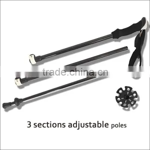 3 Sections External Quick Lock 80% Carbon Fiber Hiking Stick thumbnail-4