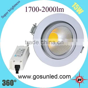 White /black / Sliver Housing High Quality Gimbal LED Downlight 15W With CE /ROHS Approved thumbnail-3