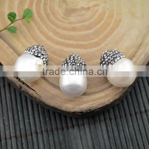 LFD-0011B New Druzy Pearl Pave Rhinestone Water Drop Connectors Spacer Beads Jewelry Finding thumbnail-4