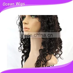 Human Hair Front Lace Wig, Deep Wave,20", Natural Color thumbnail-3