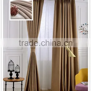 Solid Color Polyester Linen Blackout Curtain Fabric thumbnail-1