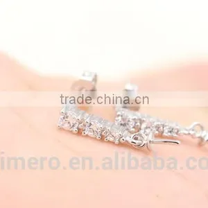 925 Sterling Silver Handmade Zircon Findings Earring Hooks Fittings thumbnail-4