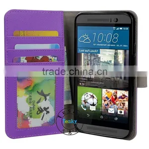 Wallet Style Leather Case for Htc One M9, Case Cover Skin for Htc m9 thumbnail-1