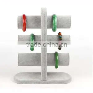 Custom Unique Design White/Black Velvet Jewelry Display For Bracelet Bangle thumbnail-2
