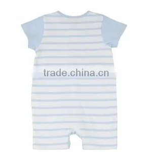 Adorable Baby Boys 2 Piece Set Of Striped Short Sleeved Romper thumbnail-2