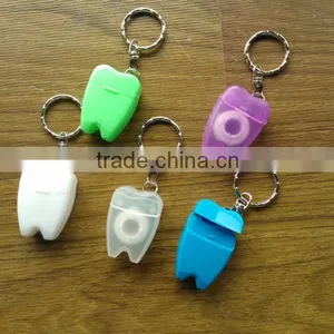 Teeth Shape Promotional Cheap and Colorful Dental Floss Keychain thumbnail-1