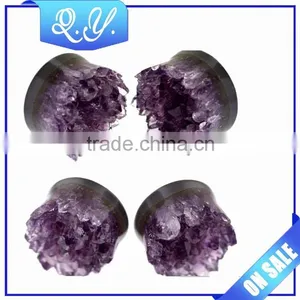 2016 New Design Hot Product Purple Crystal Flesh Tunnel Piercing Jewelry thumbnail-1