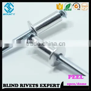 HOT SELLING OPEN END MANUFACTURER BUTTON HEAD ALUMINUM PEEL TYPE RIVETS thumbnail-2