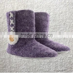 NEW LADIES FURRY LINED SLIPPERS WINTER COMFY ANKLE BOOTS thumbnail-4