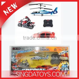 Popular RC Helicopter + RC Car + RC Motorcycle 3 in 1 thumbnail-1