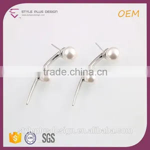 E77997K01 Pearl Stainless Steel Single Stone No Hole Earring Designs From Pearl Updated Collection thumbnail-2