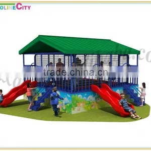 House Shape Small Size Mini Size Trampoline for Home or Backyard With Slides thumbnail-1