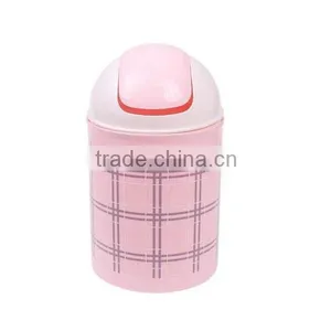 Plastic Pink Trash Can Outdoor Trash Can With Swaying Lid thumbnail-1