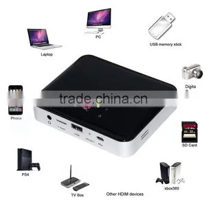 Leadzm Low Cost Android 4.4 AirPlay Outdoor Laser Projector Portable LED Mini Projector Black thumbnail-2