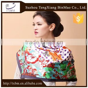 2015 New Arrival Spring Fashionable Chinese Wholesale Silk Scarves Made of the 100% Pure Silk /scarves/ Kerchief /headband/hijab thumbnail-1
