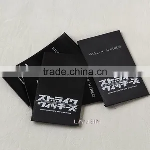 High Density Black Damask Printed Label for Trousers Silk Screen Printed Black Satin Ribbon Labels for Clothing thumbnail-5