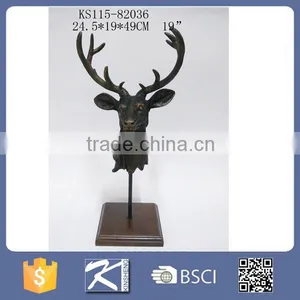 Resin Walking Deer With Antlers Figurine Statue Decorative thumbnail-3