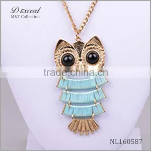 2015 Fashion Jewelry Wholesale Alloy Owl Pendant Necklace thumbnail-2