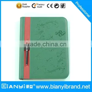 2016 Multifunctional Soft A4 Magnetism Leather Portfolio With Ring Binder thumbnail-1