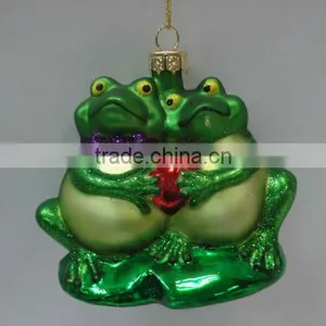 Christmas Decoration - Glass Frog Ornaments thumbnail-1