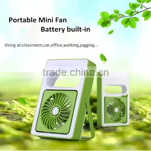 Summer Hot Sale Students Portable Mini Fan Built In Rechargeable Battery Table USB Fan thumbnail-1