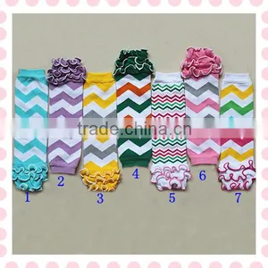 New Style Chevron Zig Zag Leg Warmer With Ruffles Baby Cotton Leg Warmer thumbnail-1