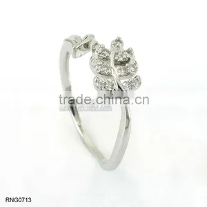 Eternal Love Lock Key Diamond Copper Ring For Women thumbnail-2