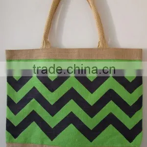 2014 CHEVRON JUTE SHOPPING BAG thumbnail-3