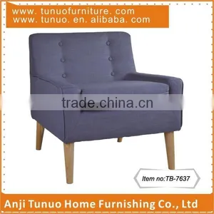 Upholstered Single Seat Chair,Rubber Wood Legs,With Buttons and Piping,TB-7637 thumbnail-1