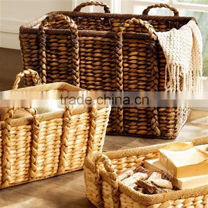Natural Seagrass Storage Basket With Handles thumbnail-1