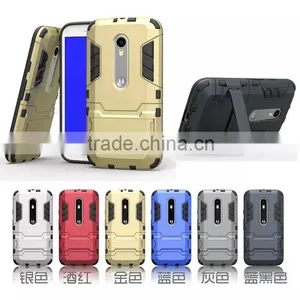 Factory Price Iron-Bear Shockproof Rugged Hybrid Stand Case Cover For Moto G3 thumbnail-6