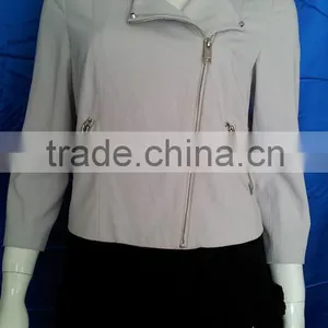 Fashion Long Sleeve Turn-Down Collar Zipper up Ladies Tops and Blouses thumbnail-1