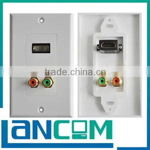 HDMI WALL PLATE FEMALE WITH 2xRCA thumbnail-1