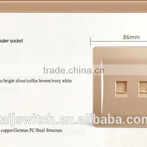Electrical 2 Port Wall Phone Computer Outlet Network Switch thumbnail-2