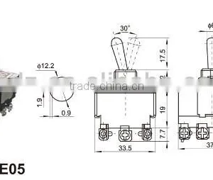2 Pole On-off Machinery Toggle Switch Wth Waterproof,Three Pole TPST 3-way Toggle Switch thumbnail-2