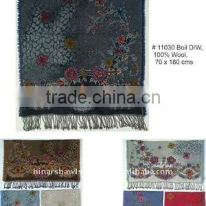 Boiled Wool Shawl With Embroidery thumbnail-1