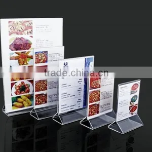 Wholesale Acrylic a4 Sheet Holder Plexiglass Menu Holder Clear Document Display Holder thumbnail-3