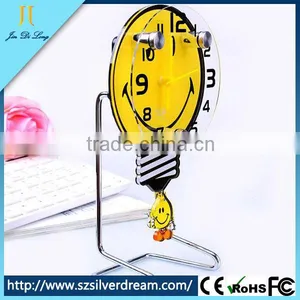 Quartz Desk Clock Cartoon Style Digital Smile Movable Face Clock thumbnail-1