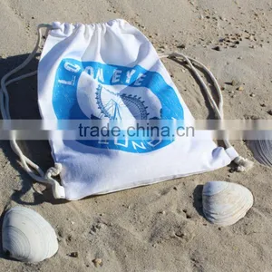 Customized Printing White Cotton Bags With Double Drawstring thumbnail-4