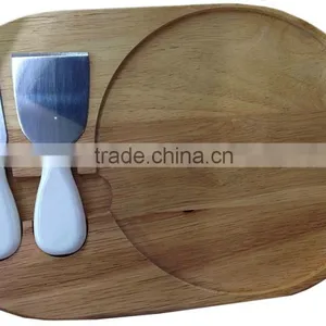 Natural Wood CHEESE SERVING Plate With Utensils thumbnail-1