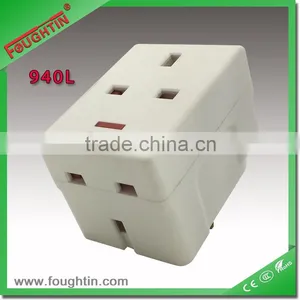13A UK Socket Power Adaptor With Light Travel Universal Adaptor thumbnail-2