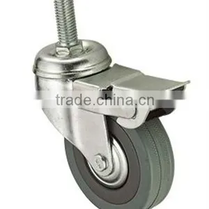 Industrial Gray PVC Stem Brake Caster thumbnail-4