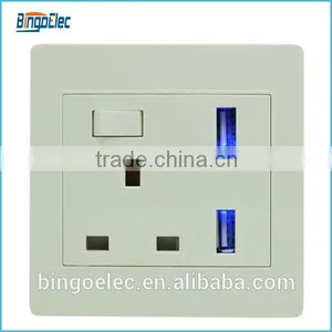 UK13A Switch Socket With Double USB Socket thumbnail-1