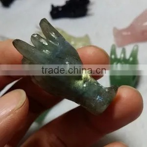 Charming Cute Labradorite Crystal Dragon Skull for Decoration thumbnail-2