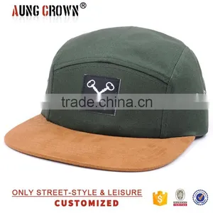 Flat Brim Design Your Own 5 Panel Hat Cap thumbnail-1