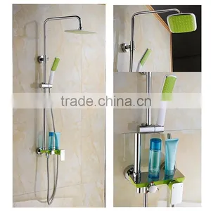 Colourful Baking Varnish Bath& Shower Rotate Faucet Set With ABS Plastic Rain Shower Head &hand Shower thumbnail-1