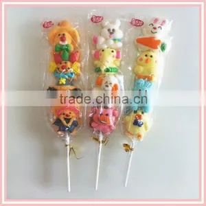 Halal Cotton Candy Rabbit / Butterfly / Worm Shape Marshmallow Kakob Lollipop thumbnail-2
