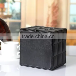 Wholesale Luxury Tissue Box, Black Leather Household Tissue Box thumbnail-3
